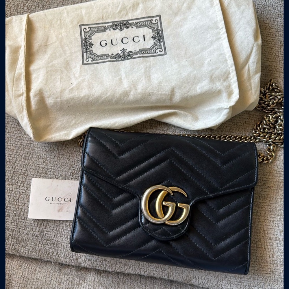 Gucci GG Marmont wallet on chain